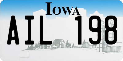IA license plate AIL198