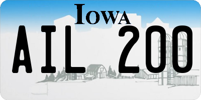 IA license plate AIL200