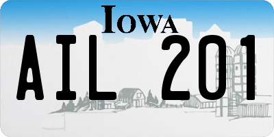 IA license plate AIL201