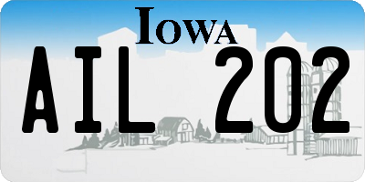 IA license plate AIL202