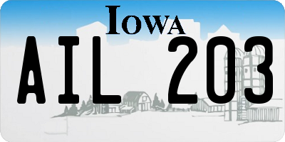IA license plate AIL203