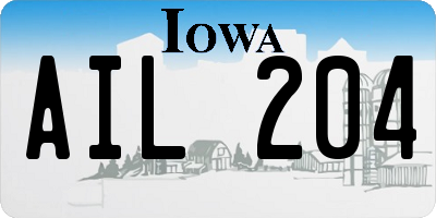 IA license plate AIL204