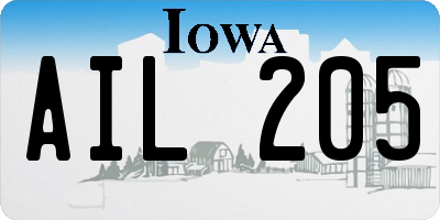 IA license plate AIL205