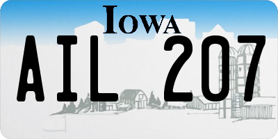 IA license plate AIL207