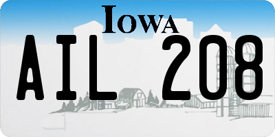 IA license plate AIL208