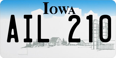 IA license plate AIL210
