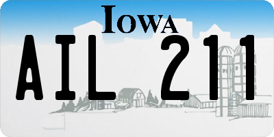 IA license plate AIL211