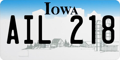 IA license plate AIL218