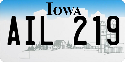 IA license plate AIL219
