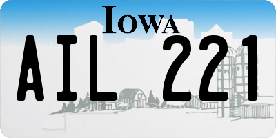 IA license plate AIL221