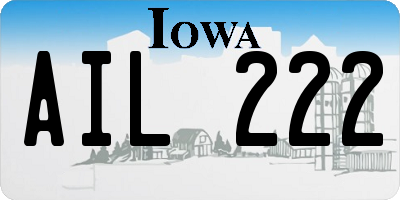 IA license plate AIL222