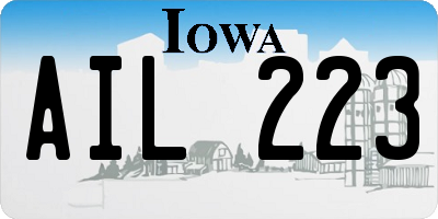 IA license plate AIL223