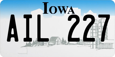 IA license plate AIL227