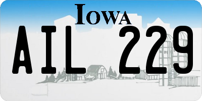 IA license plate AIL229