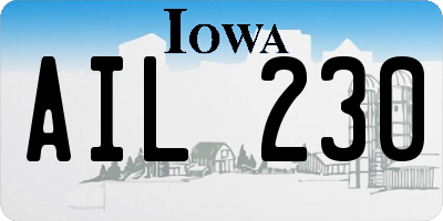 IA license plate AIL230