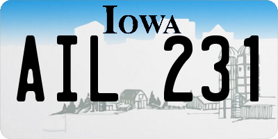 IA license plate AIL231