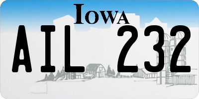 IA license plate AIL232