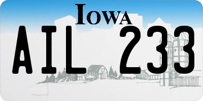 IA license plate AIL233
