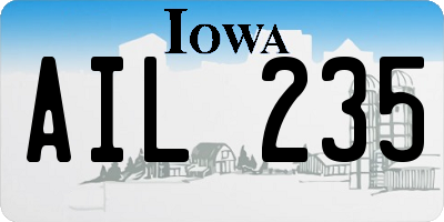 IA license plate AIL235