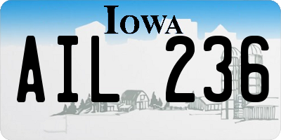 IA license plate AIL236