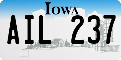 IA license plate AIL237