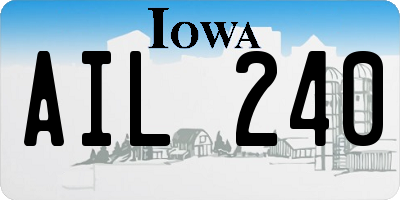 IA license plate AIL240