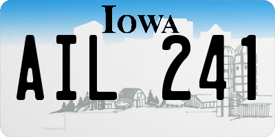 IA license plate AIL241