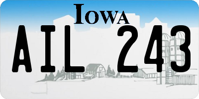 IA license plate AIL243