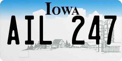 IA license plate AIL247