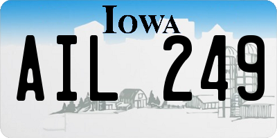 IA license plate AIL249