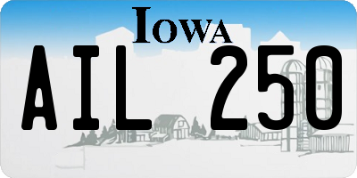 IA license plate AIL250