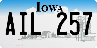 IA license plate AIL257
