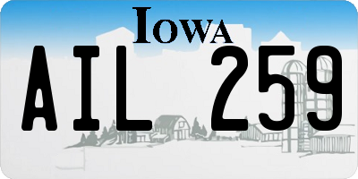 IA license plate AIL259