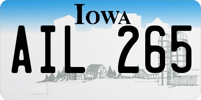 IA license plate AIL265