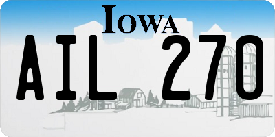 IA license plate AIL270