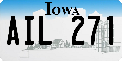 IA license plate AIL271