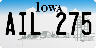 IA license plate AIL275