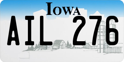 IA license plate AIL276