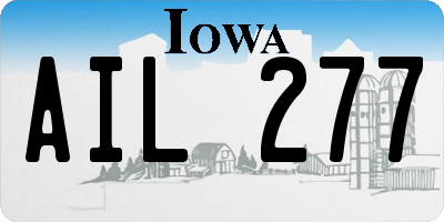 IA license plate AIL277