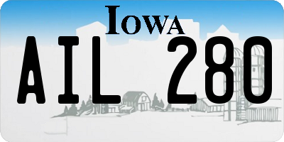 IA license plate AIL280
