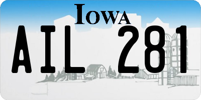 IA license plate AIL281