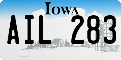 IA license plate AIL283