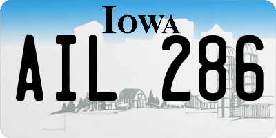 IA license plate AIL286