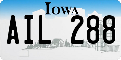 IA license plate AIL288