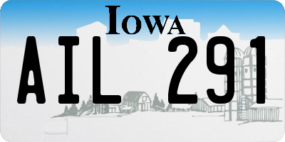 IA license plate AIL291