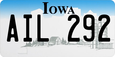 IA license plate AIL292