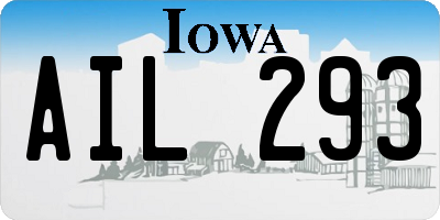 IA license plate AIL293
