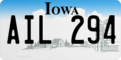IA license plate AIL294