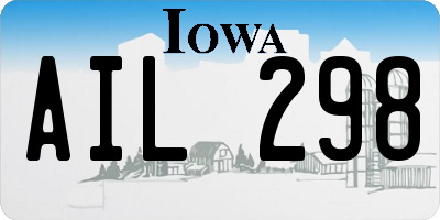 IA license plate AIL298