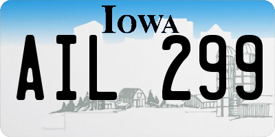IA license plate AIL299